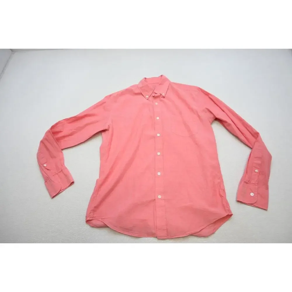 J‎ Crew Light Weight Chambray Dress Shirt Pink Slim Fit Button Up Mens Medium
